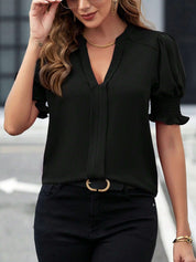 Maria | Elegant bluse med rynkede ærmer