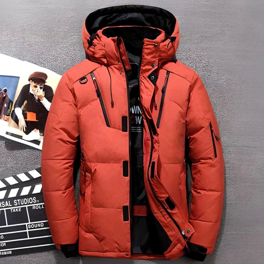 Winterjacke Damen Gefütterte Kapuzenjacke mit Reißverschlusstaschen für kalte Tage 0