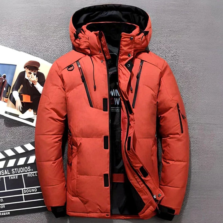 Winterjacke Damen Gefütterte Kapuzenjacke mit Reißverschlusstaschen für kalte Tage 0