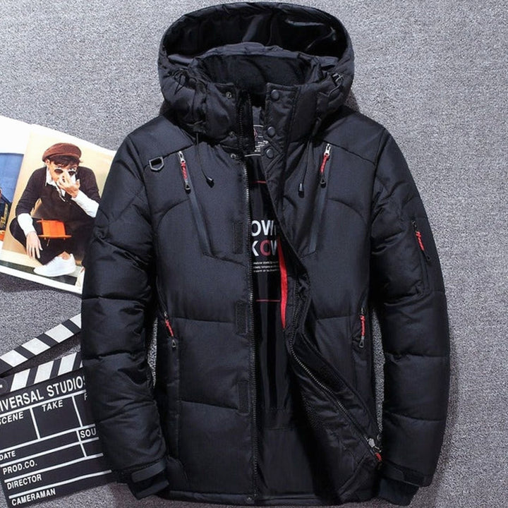 Winterjacke Damen Gefütterte Kapuzenjacke mit Reißverschlusstaschen für kalte Tage 1