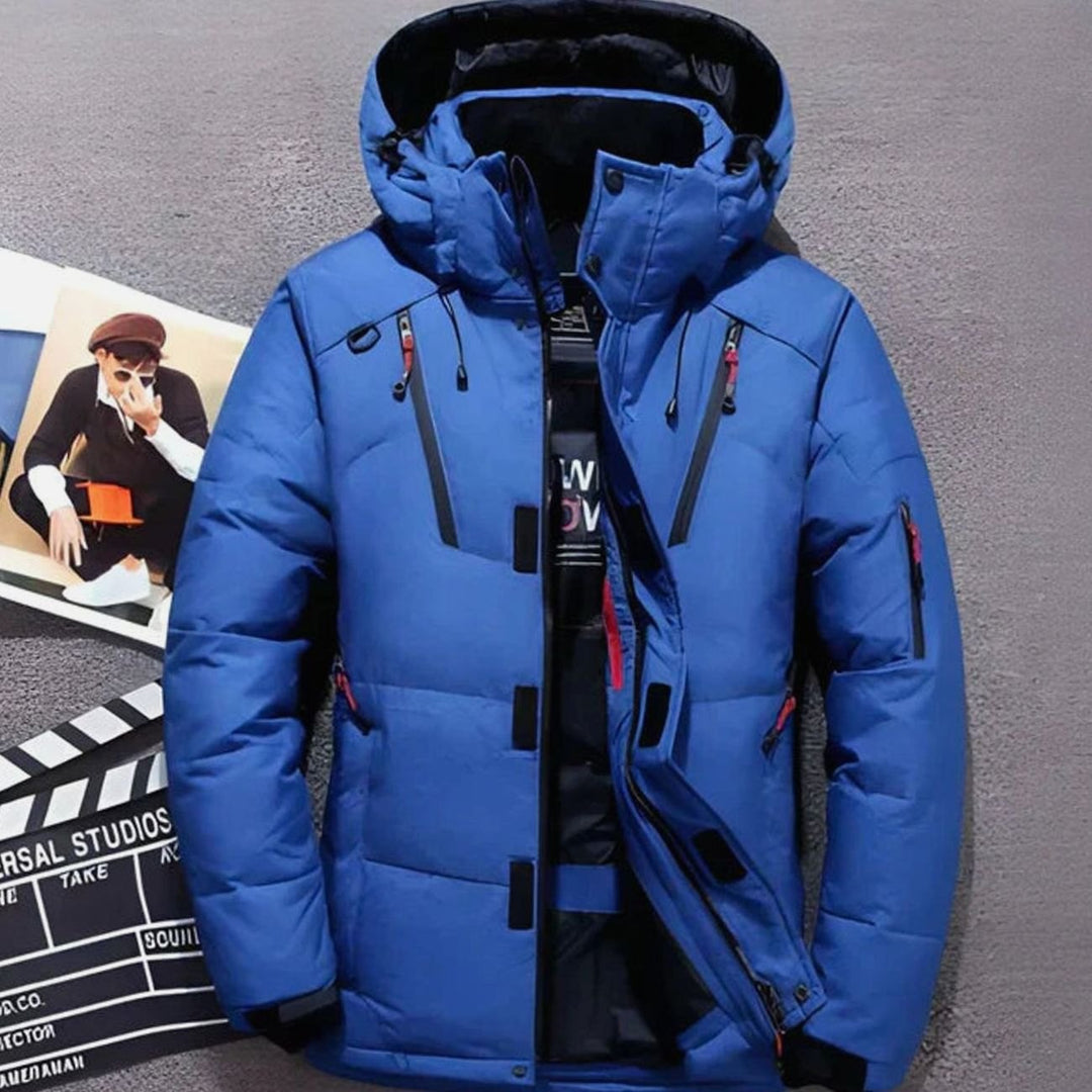 Winterjacke Damen Gefütterte Kapuzenjacke mit Reißverschlusstaschen für kalte Tage 2