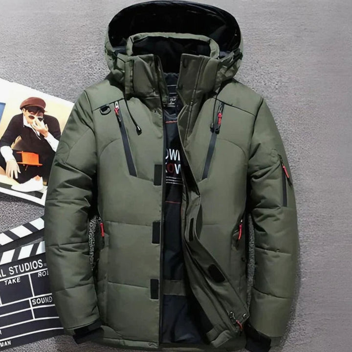 Winterjacke Damen Gefütterte Kapuzenjacke mit Reißverschlusstaschen für kalte Tage 3