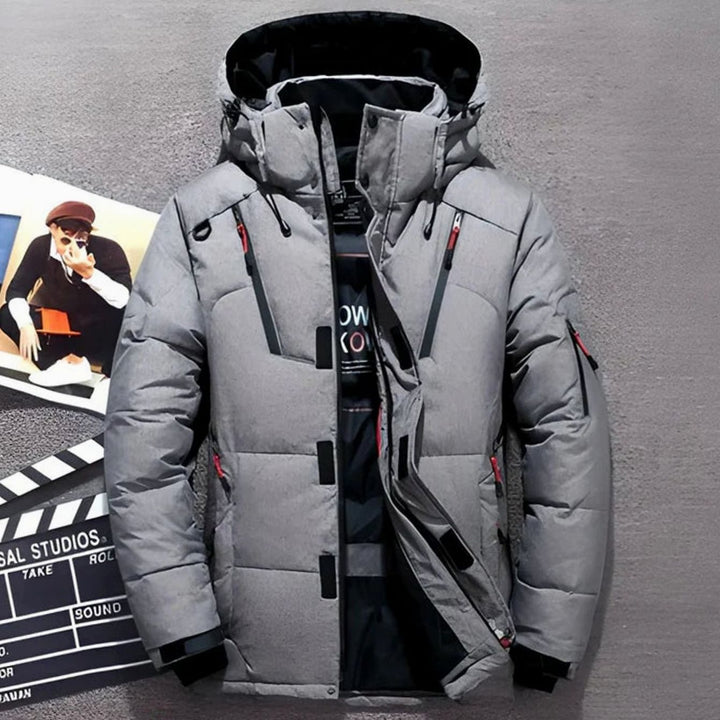 Winterjacke Damen Gefütterte Kapuzenjacke mit Reißverschlusstaschen für kalte Tage 4