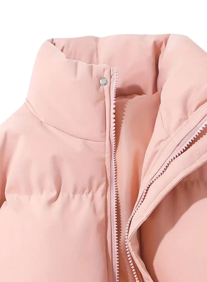 Winterjacke Damen Gesteppt Pufferjacke Warme Outdoorjacke mit Stehkragen 2