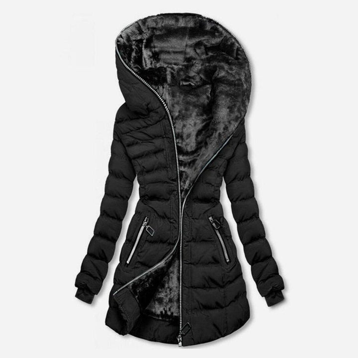 Winterjacke Damen Lang Gesteppt Mit Fleecegefüttertem Innenfutter Für Kalte Tage 0