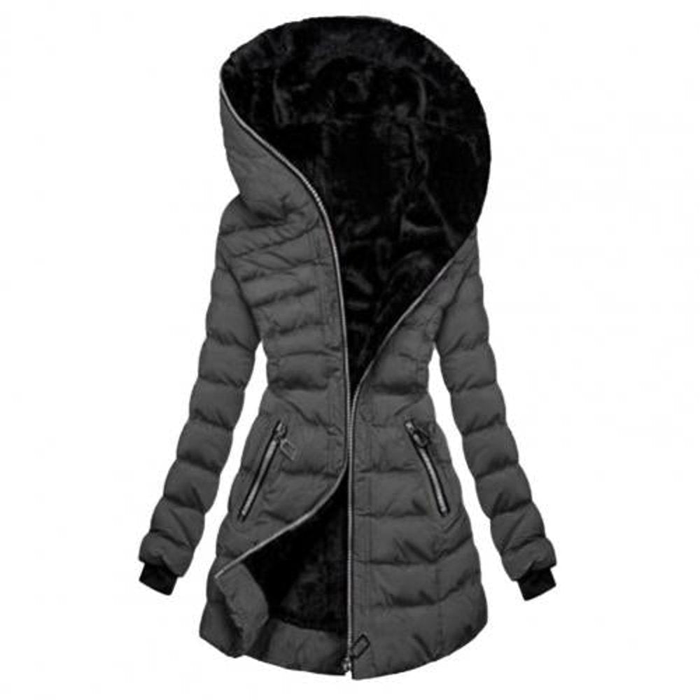 Winterjacke Damen Lang Gesteppt Mit Fleecegefüttertem Innenfutter Für Kalte Tage 1