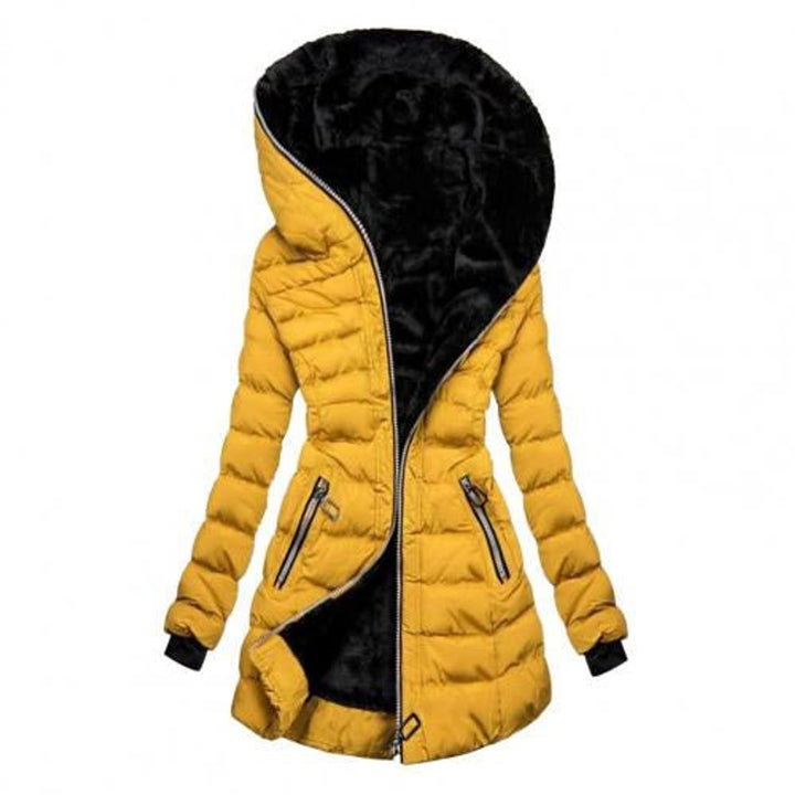 Winterjacke Damen Lang Gesteppt Mit Fleecegefüttertem Innenfutter Für Kalte Tage 2