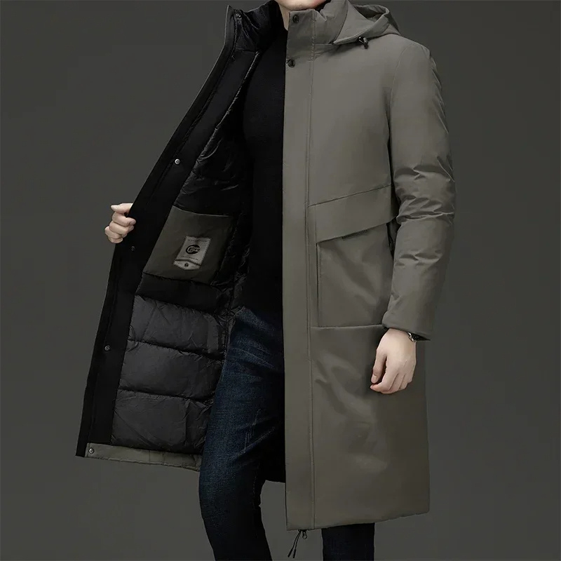 Wintermantel Herren Langer Steppmantel mit Kapuze für Kalte Tage – Modern, Warm und Funktional 0