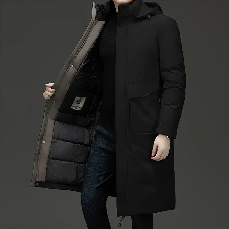 Wintermantel Herren Langer Steppmantel mit Kapuze für Kalte Tage – Modern, Warm und Funktional 1