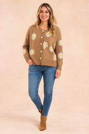 Zofia | Blomstermønstret cardigan med knapper 0