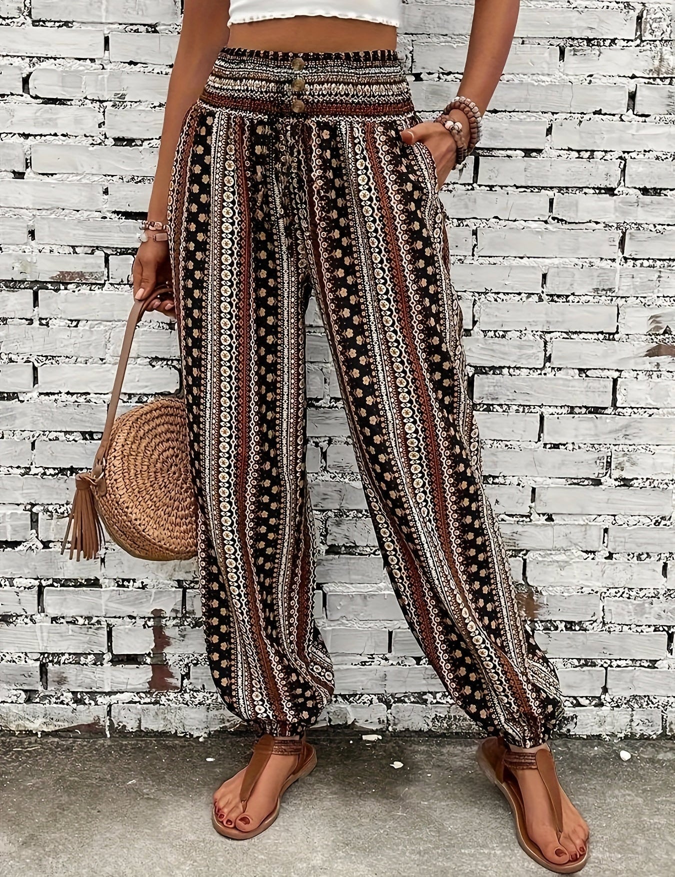 Faye | Høj Talje Printbuks – Instant Boho Vibe