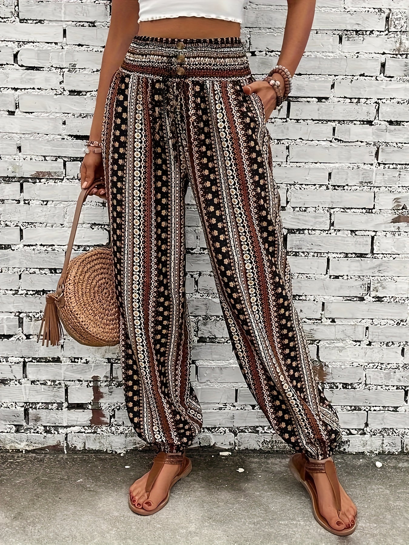 Faye | Høj Talje Printbuks – Instant Boho Vibe