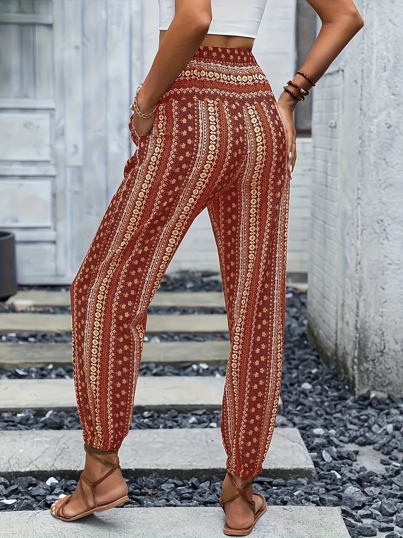 Faye | Høj Talje Printbuks – Instant Boho Vibe