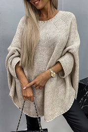 Behagelig strikket sweater med rund hals - Vida