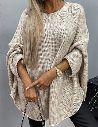 Behagelig strikket sweater med rund hals - Vida