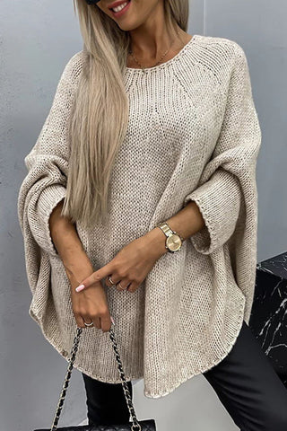 Behagelig strikket sweater med rund hals - Vida