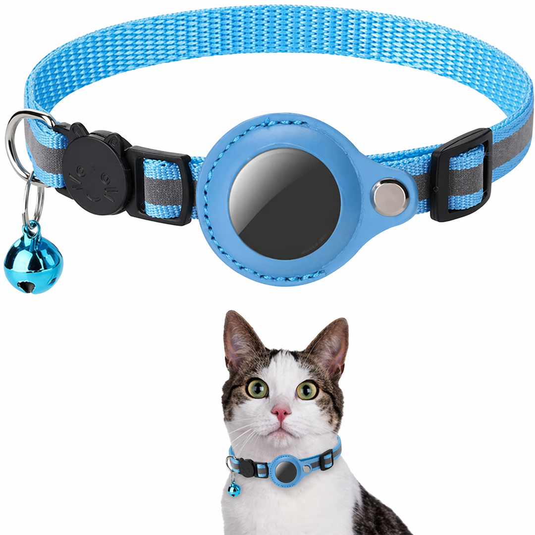 CAT GPS-trackerhalsbånd med hurtigudløser og reflekterende design for forbedret synlighed om natten