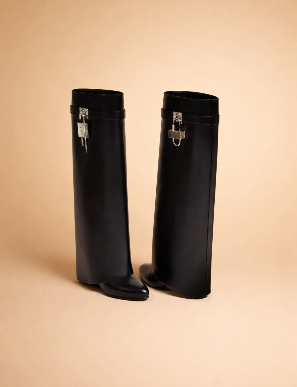 black-knee-high-cylindrical-leather-boots-model-standing-studio-pos.png