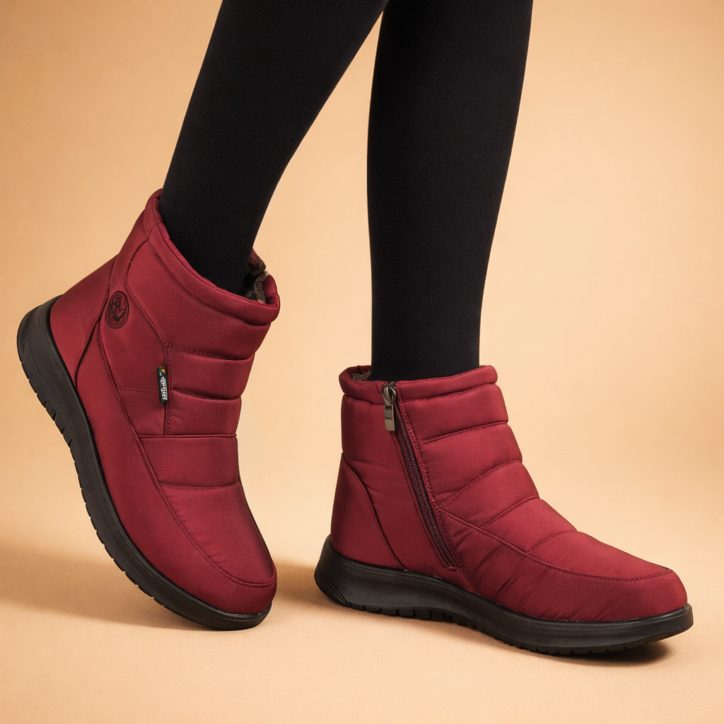 burgundy-quilted-ankle-boots-women-model-posed-side-stance-studio-shot.png