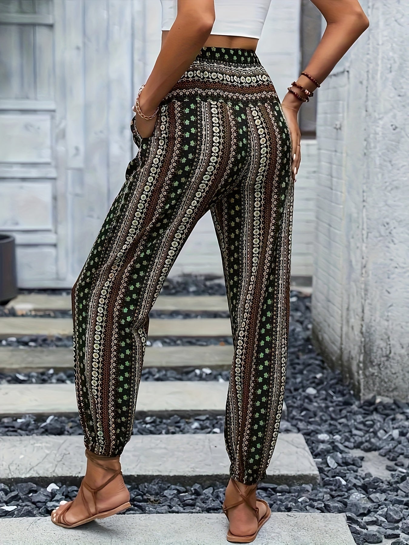Faye | Høj Talje Printbuks – Instant Boho Vibe