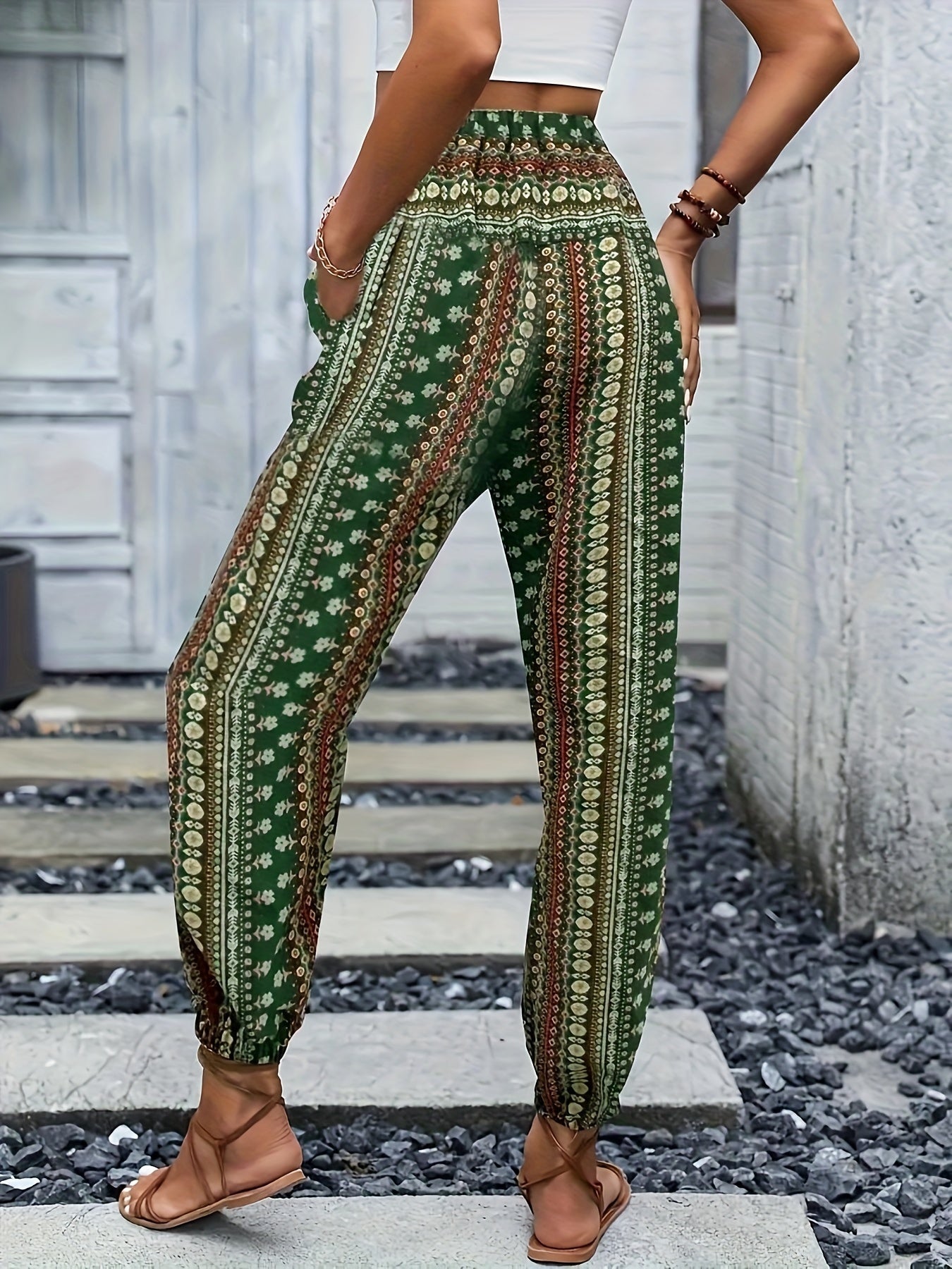 Faye | Høj Talje Printbuks – Instant Boho Vibe