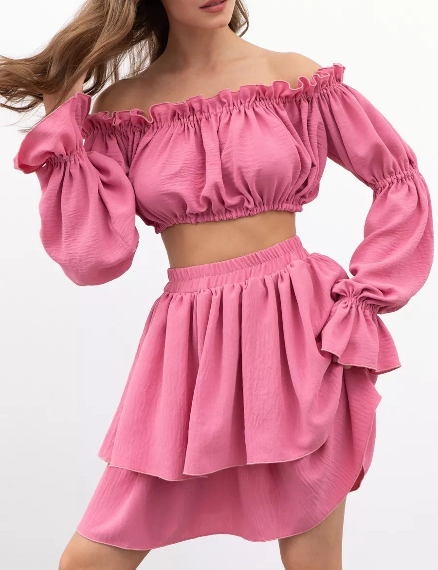 Irena | Elegant todelt off-shoulder sæt