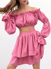 Irena | Elegant todelt off-shoulder sæt