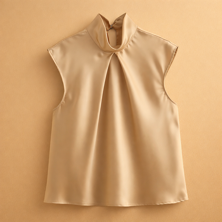 Livia | Elegant bluse med draperet halsudskæring