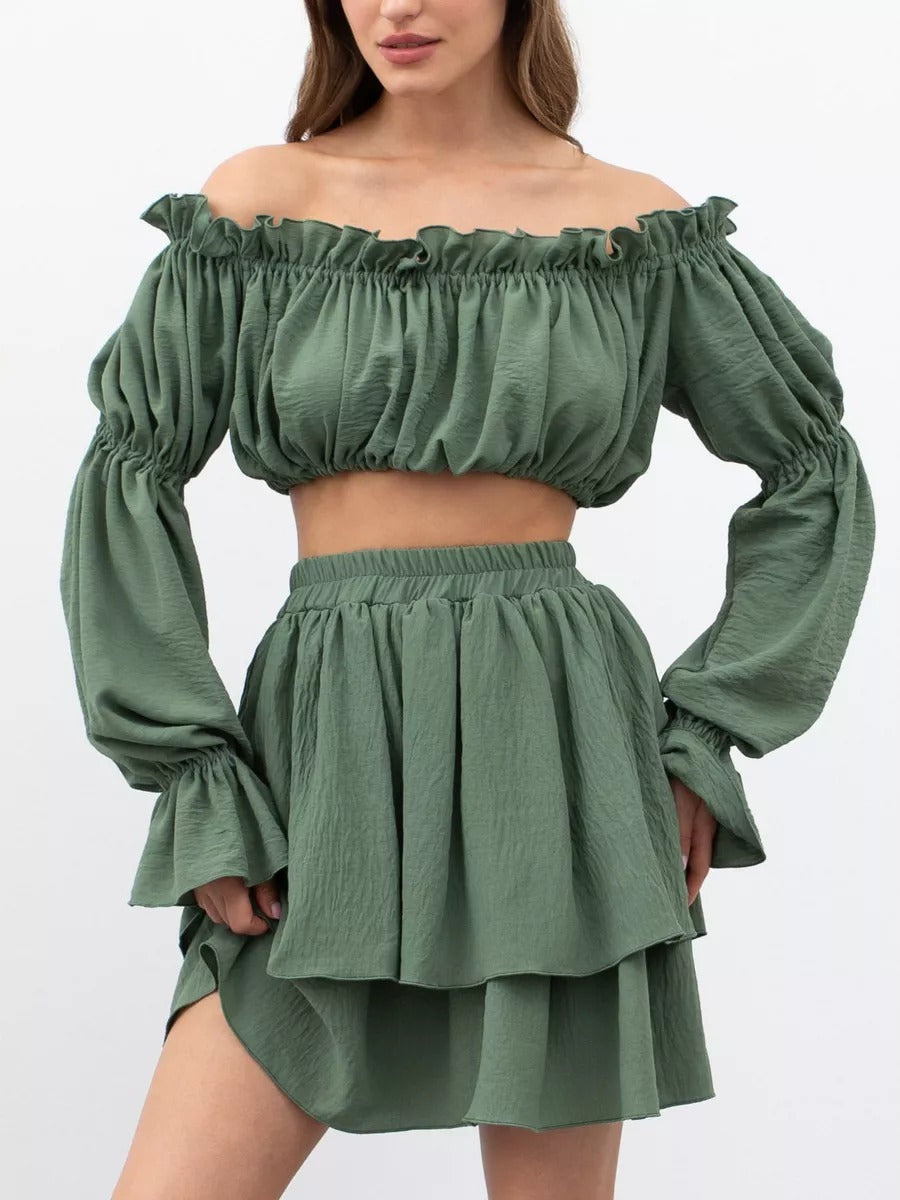 Irena | Elegant todelt off-shoulder sæt