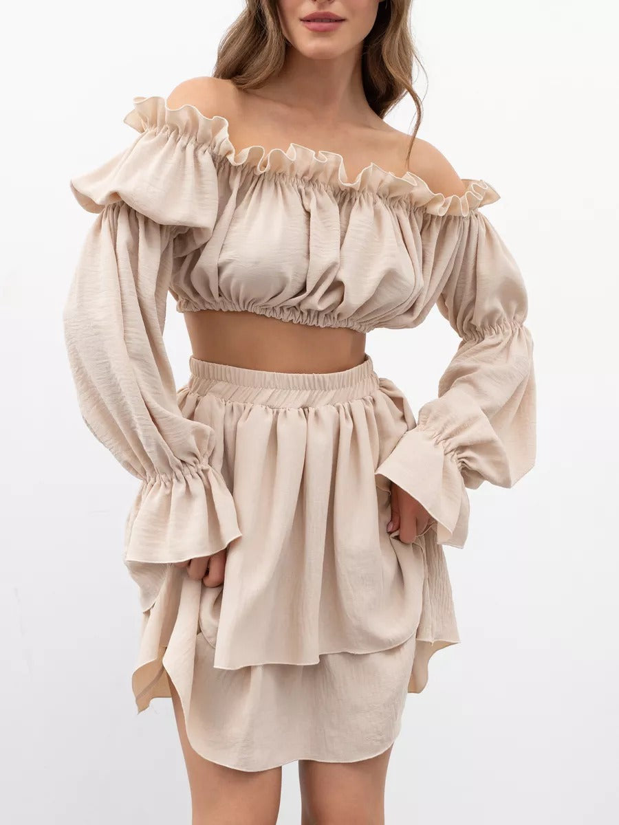 Irena | Elegant todelt off-shoulder sæt