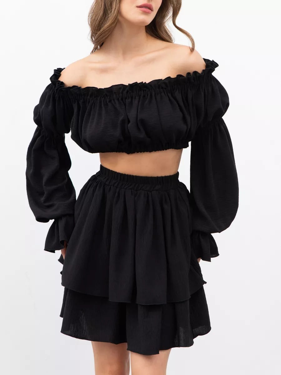Irena | Elegant todelt off-shoulder sæt