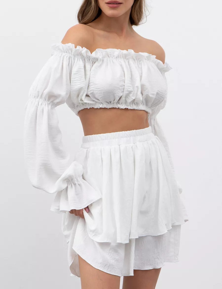 Irena | Elegant todelt off-shoulder sæt