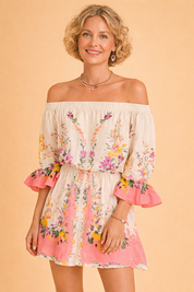 ELSIE | Sexet kjole med off-shoulder print
