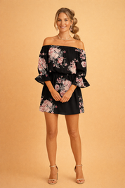 ELSIE | Sexet kjole med off-shoulder print