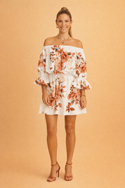 ELSIE | Sexet kjole med off-shoulder print