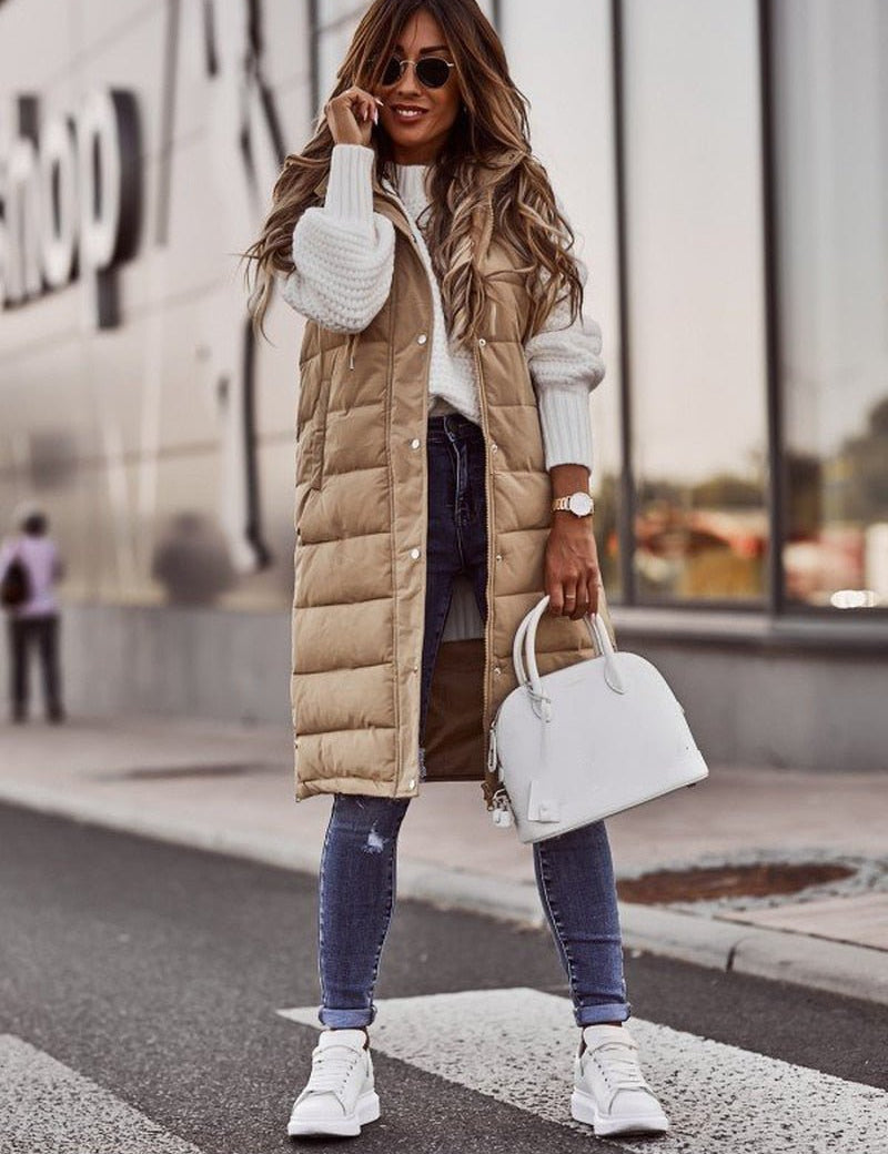 Selene | Komfortabel lang quilted dame bodywarmer