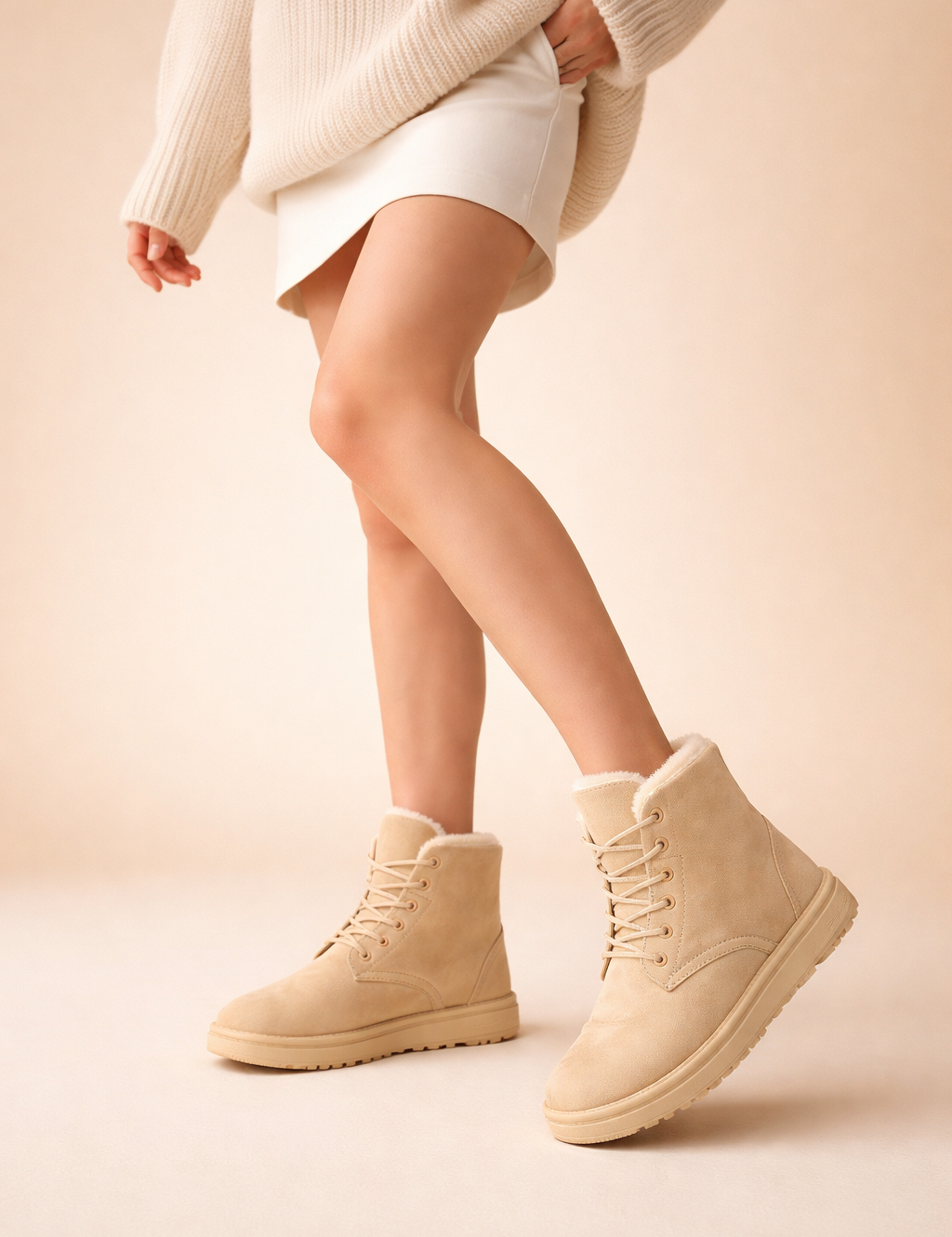 polish-model-wearing-beige-fur-lined-lace-up-ankle-boots-front-step-pose.png