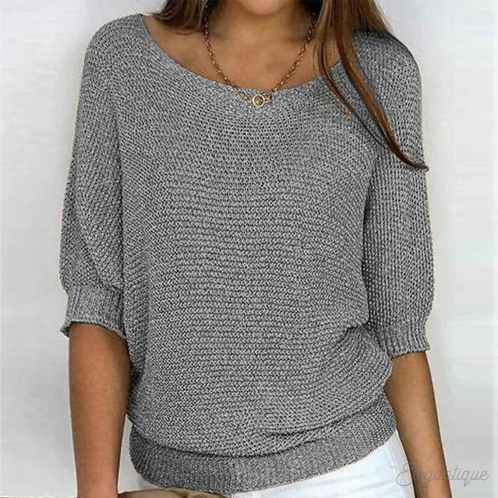 Zoey | Strikket Casual Dame Sweater – Komfortabel og Stilet Sweater