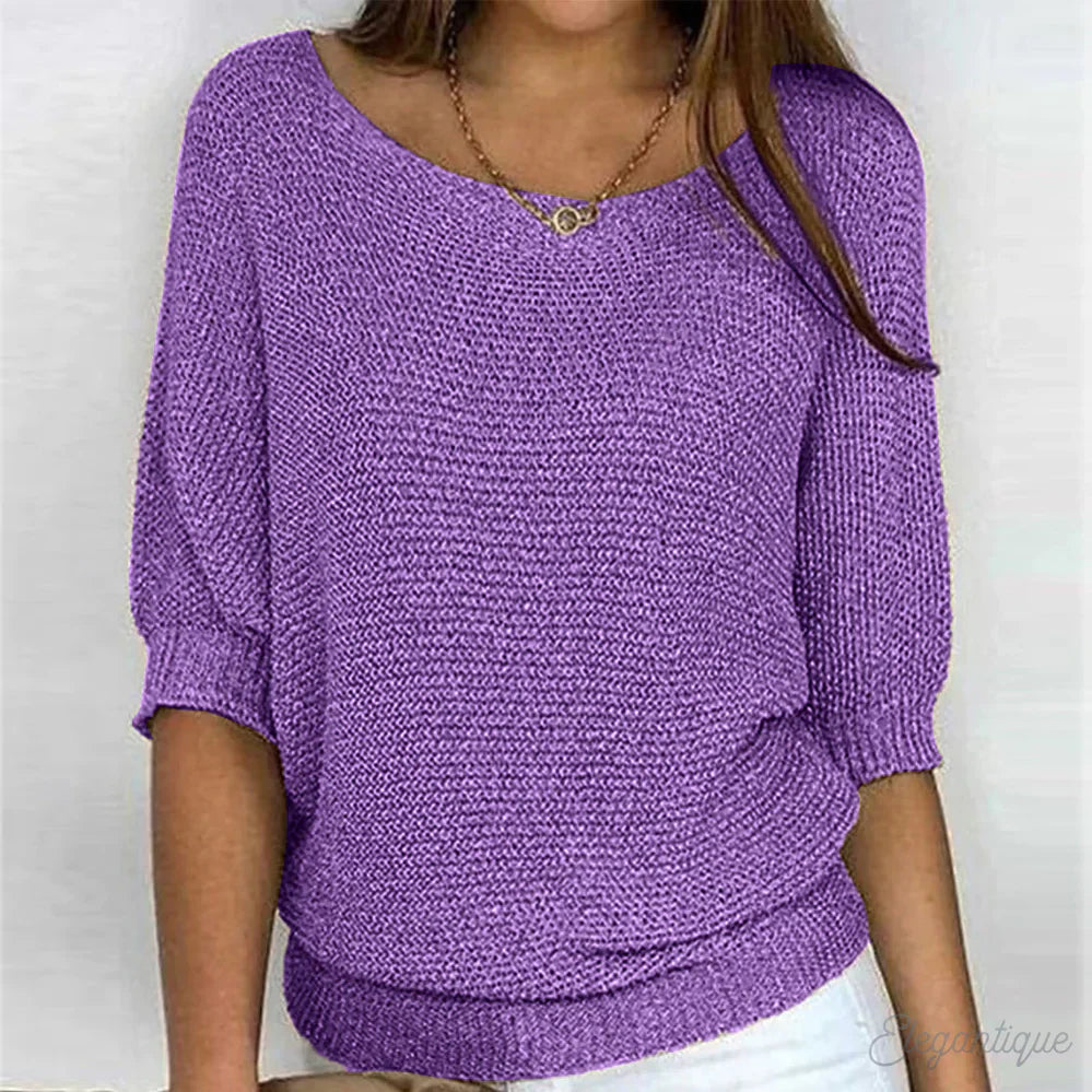 Zoey | Strikket Casual Dame Sweater – Komfortabel og Stilet Sweater
