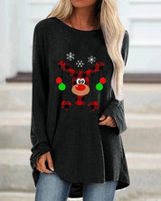 Festief lang warm gebreid sweatshirt voor dames