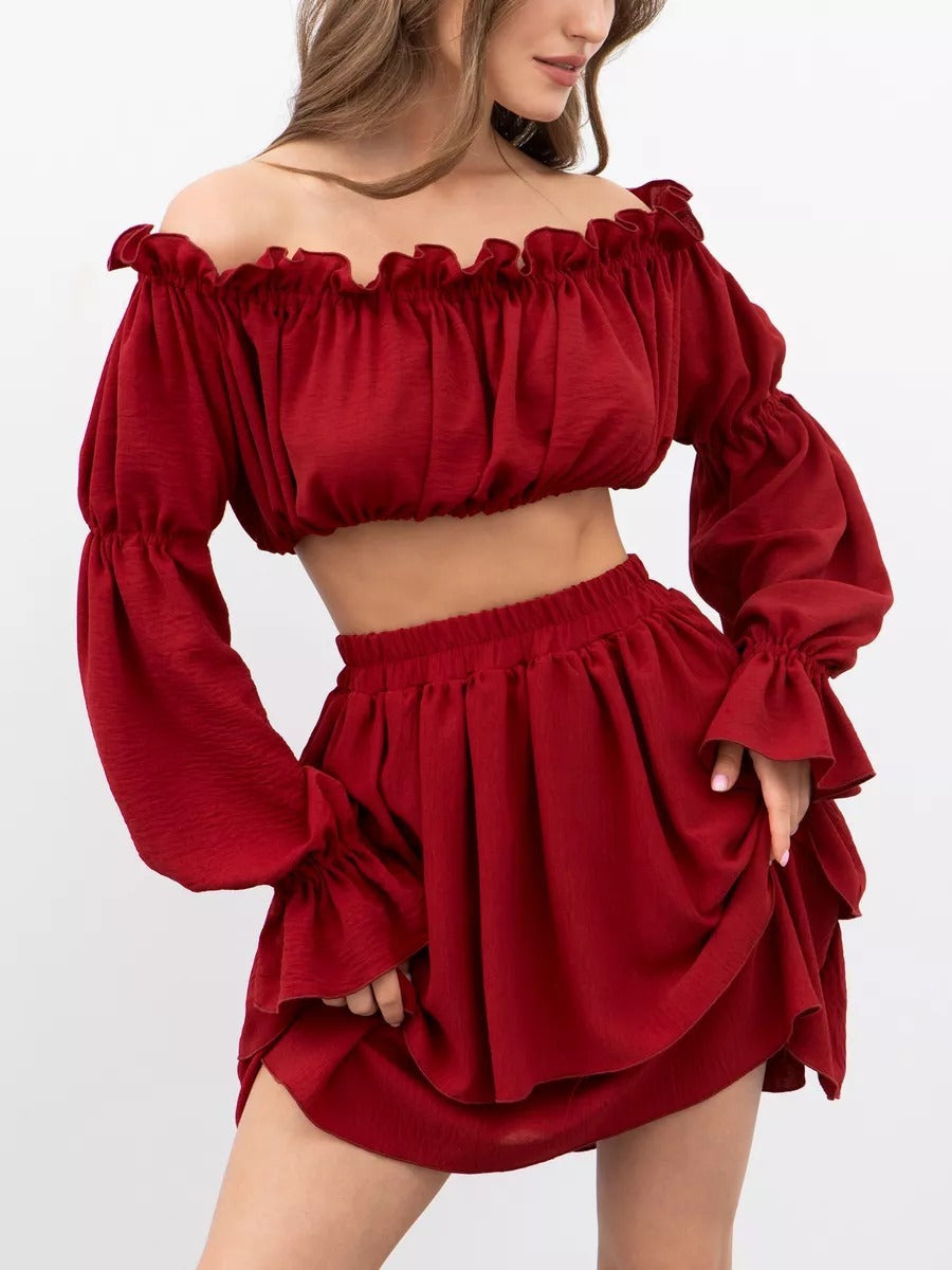 Irena | Elegant todelt off-shoulder sæt