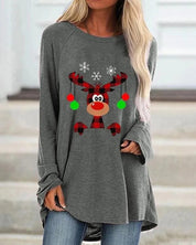 Festief lang warm gebreid sweatshirt voor dames