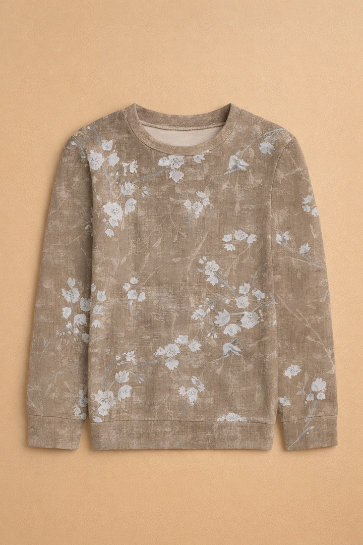 Halina | Vintage blomsterbluse med lange ærmer