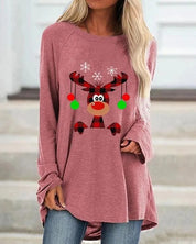Festief lang warm gebreid sweatshirt voor dames